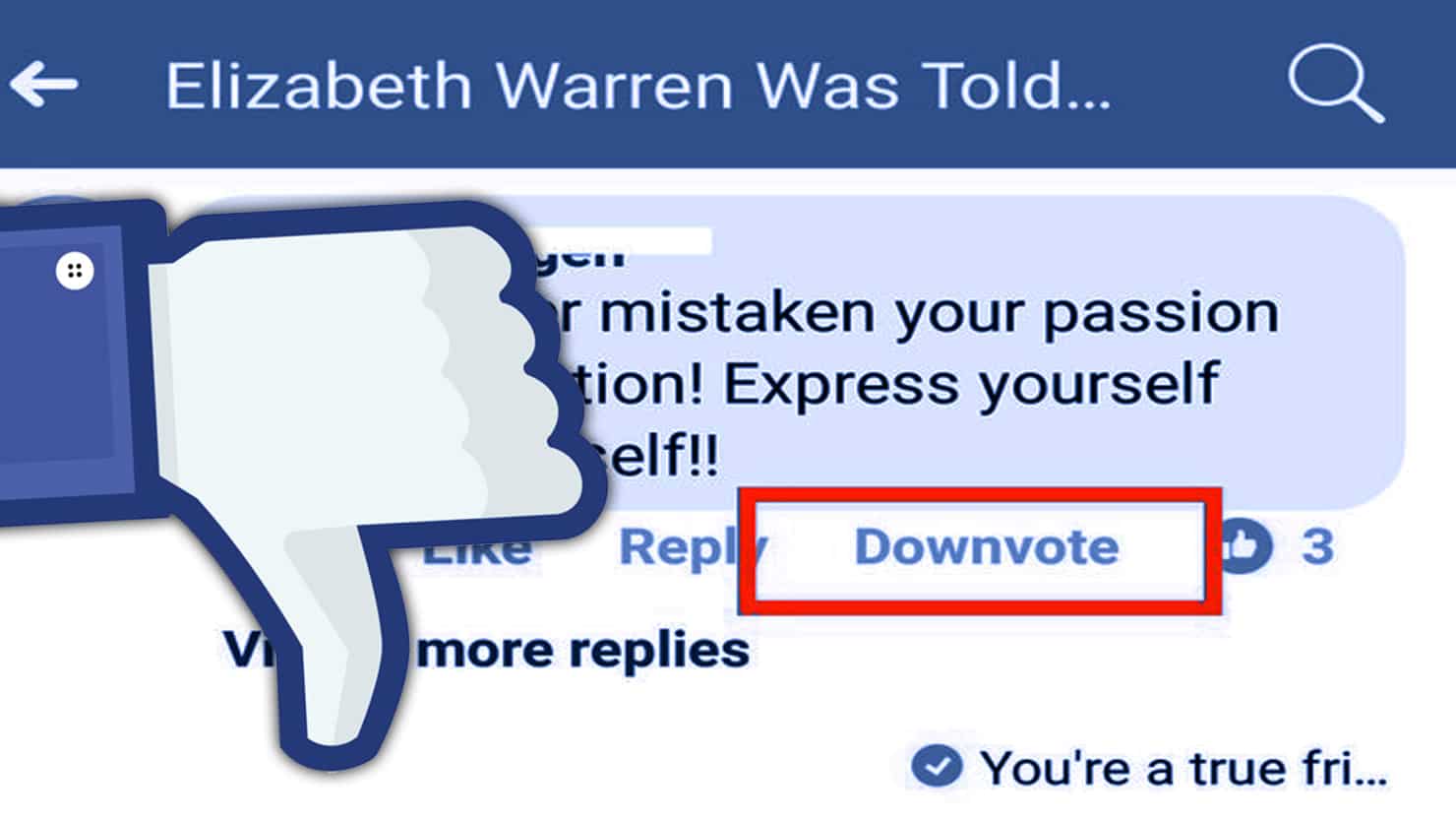downvote dislike facebook button